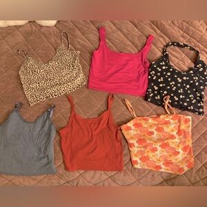 Bundle of 6 cropped tank tops *stretchy* athletic